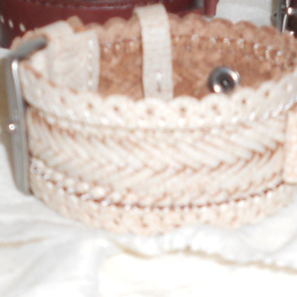 NIB Bundle 3 Fossil Leather Watch Bands 2 Brown 1 Tan/Beige and 1 Pre-owned - Picture 4 of 9